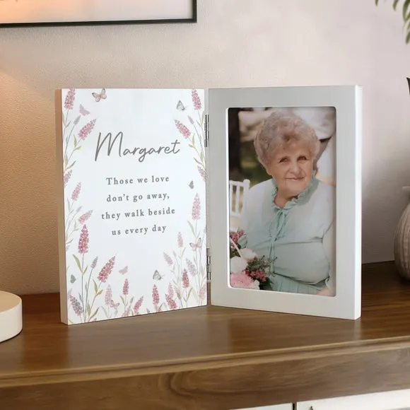 Personalised Floral Wooden Hinged Photo Frame 2