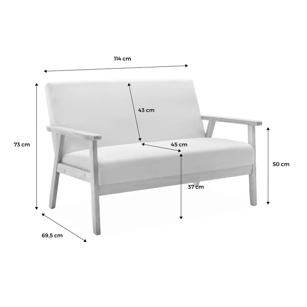 sweeek 2-seater Scandi-style Loveseat Sofa In Boucle Fabric in Cream 5