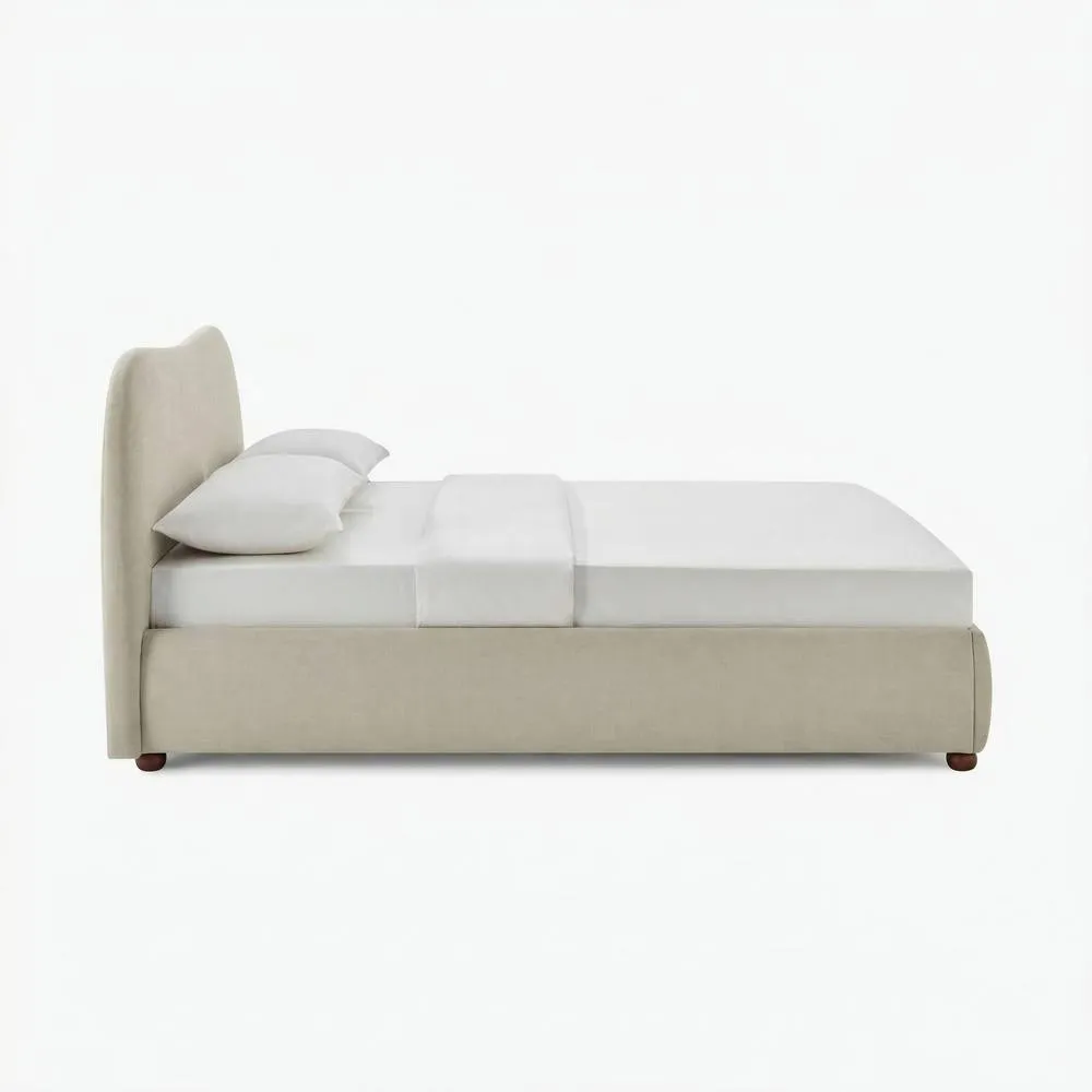 FurnitureboxUK Mabel Cream Fabric Ottoman King Size Bed Frame 4