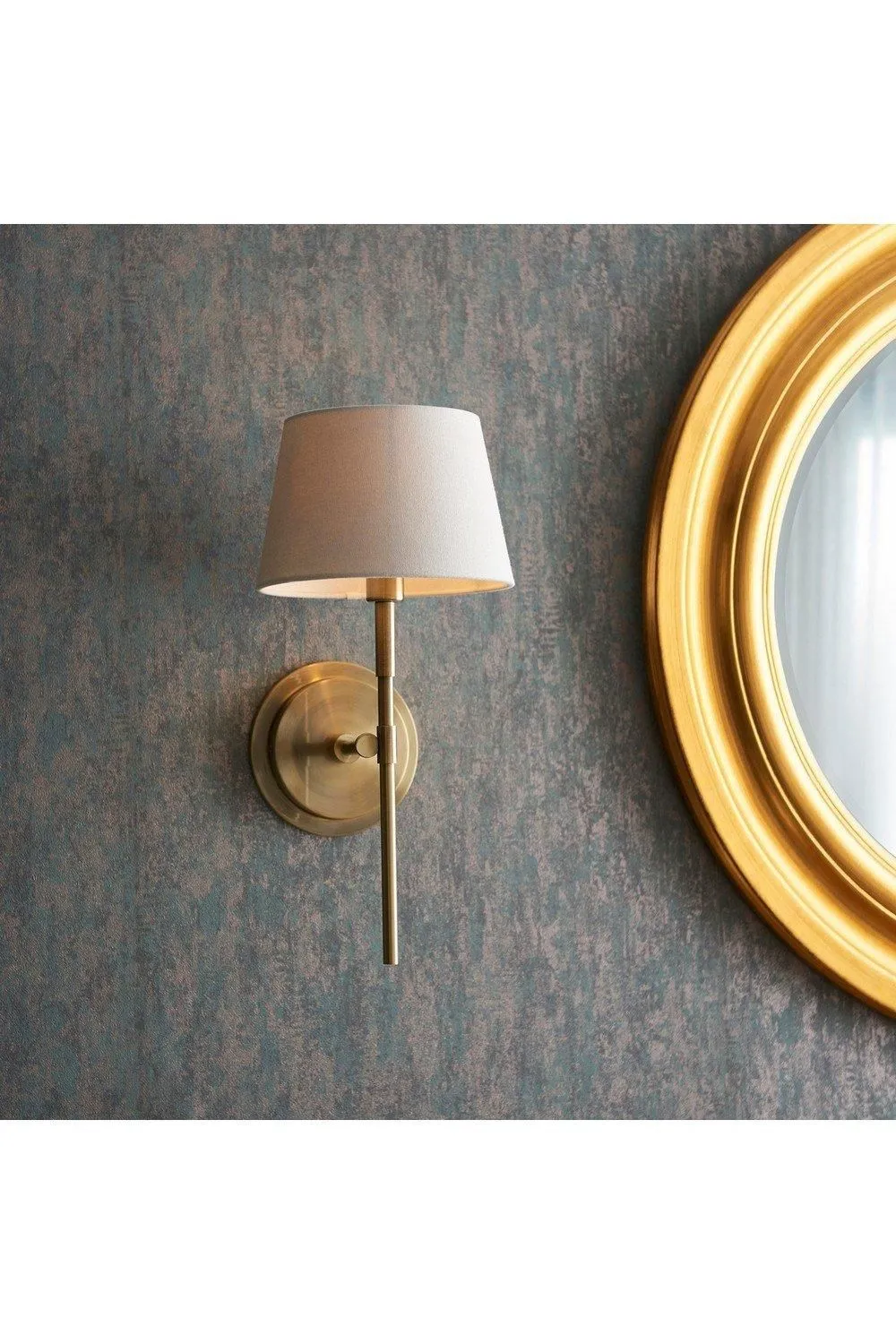 Netlighting Rennes Fitting Only Wall Lamp Antique Brass Plate in Gold 2