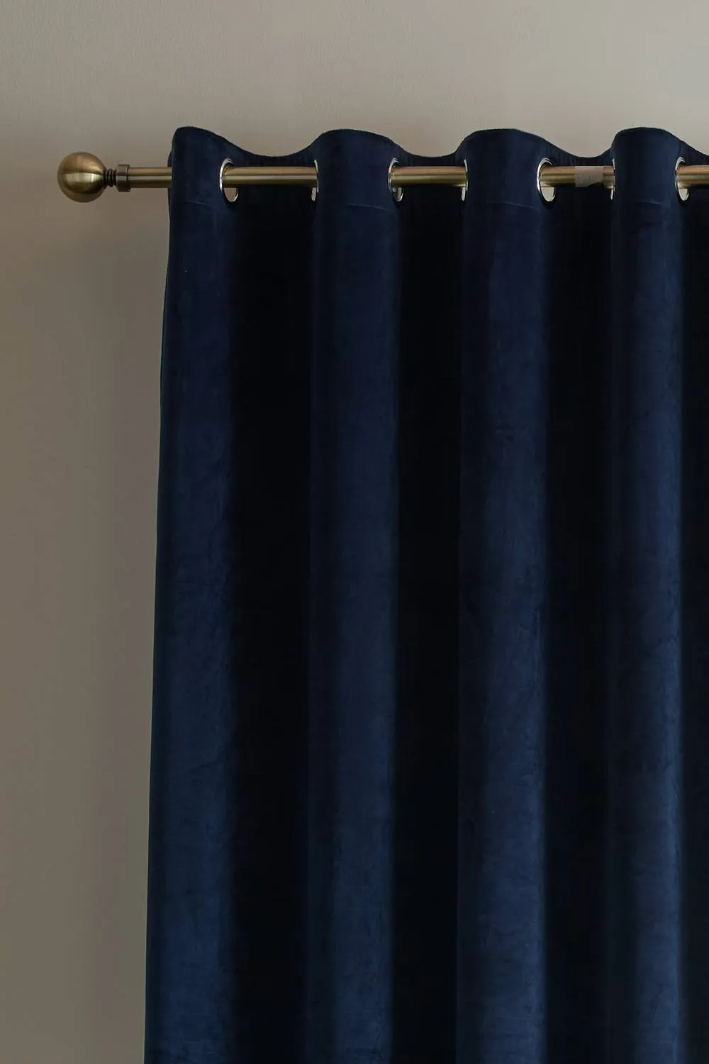 Catherine Lansfield 'Super Thermal Blackout Matt Velour' Eyelet Curtains in Navy 3