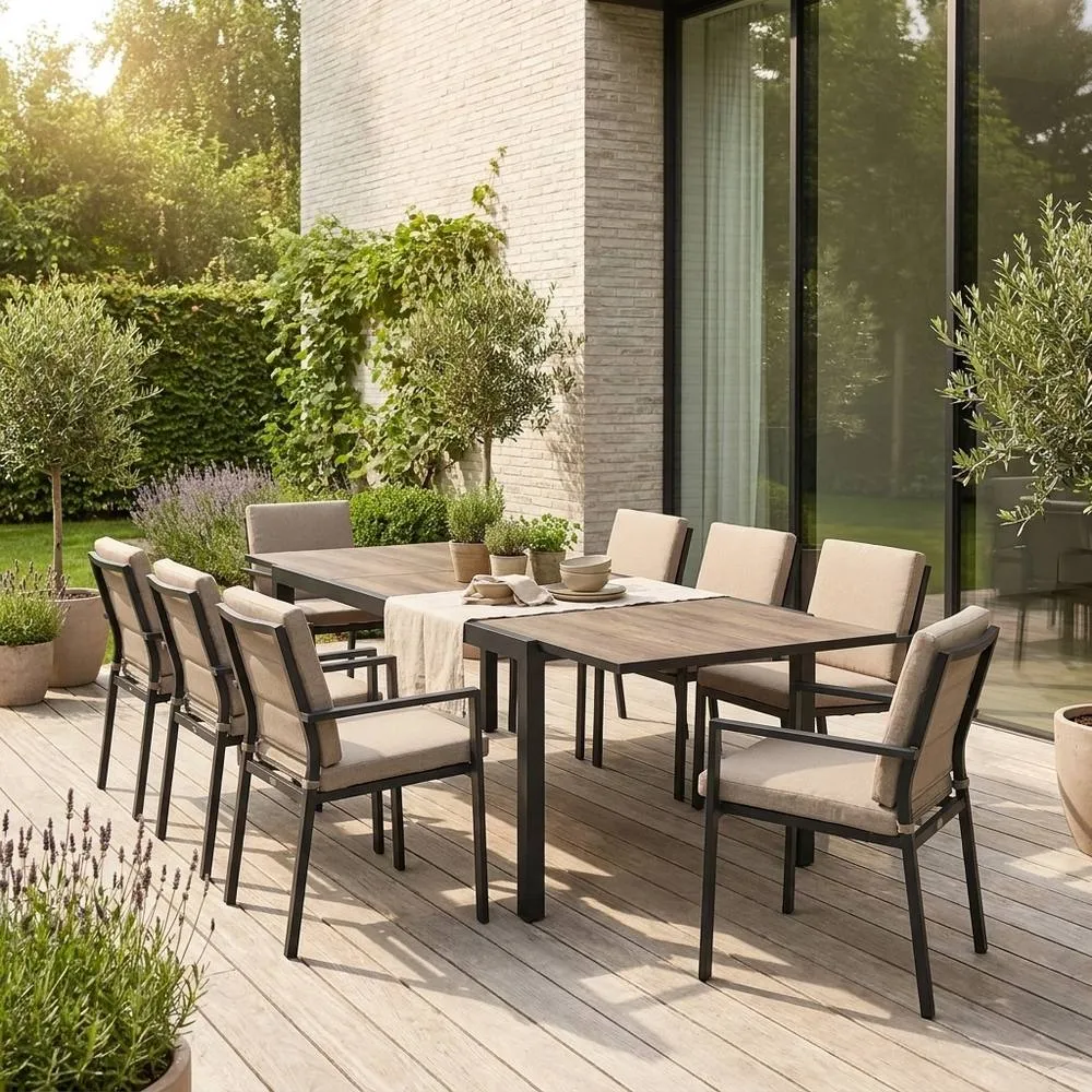 sweeek 8-seater Extendable Outdoor Table in Brown 6