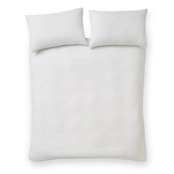 Catherine Lansfield Jacquard Leaves Duvet Cover & Pillowcase Set 4