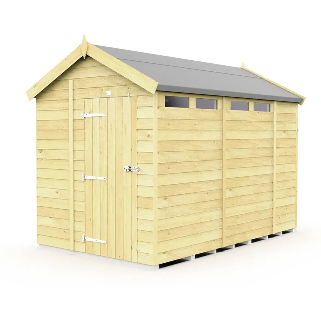 Buttercup Farm 6 x 10 Feet Apex Security Shed - Single Door - L302 x W175 x H217 cm in Brown