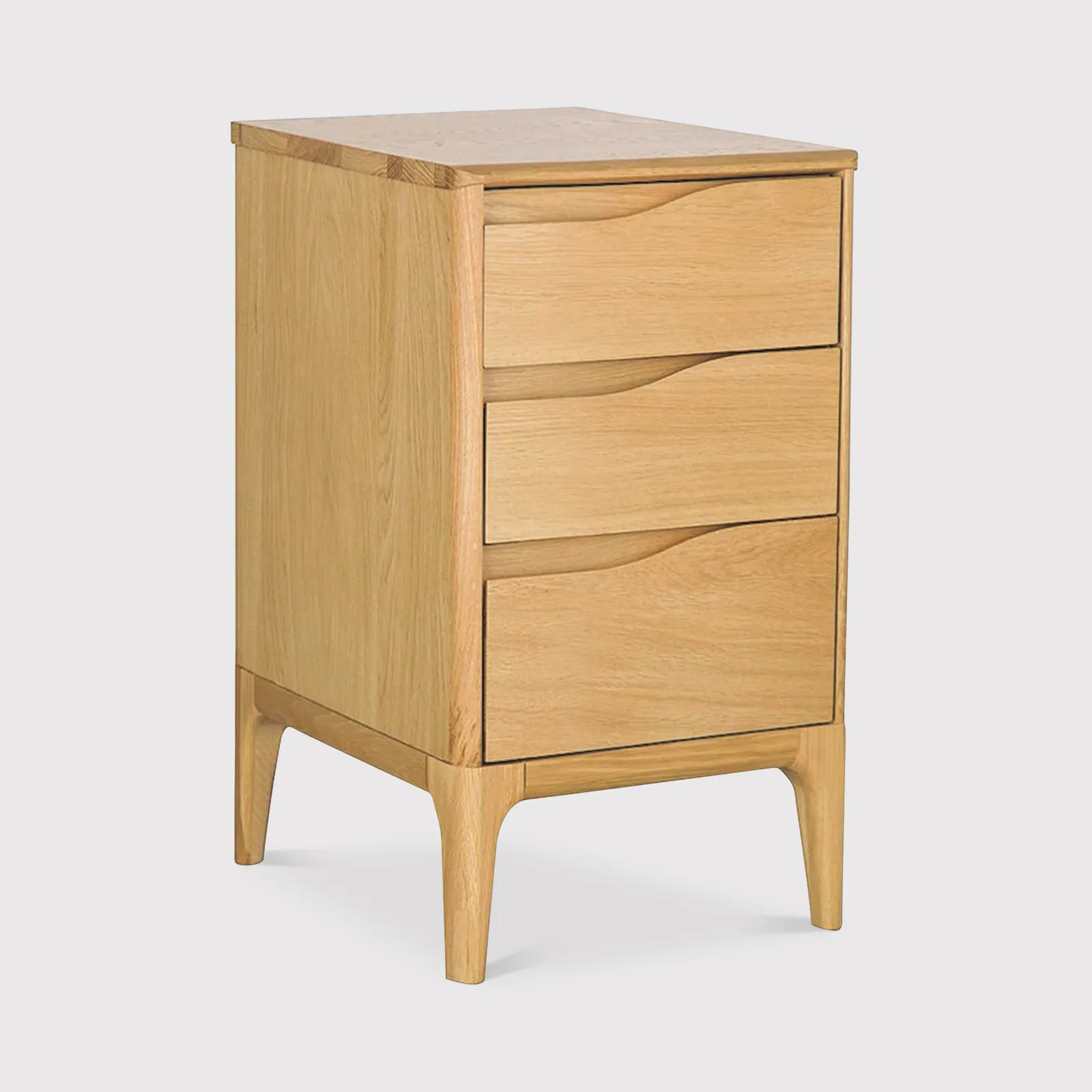 Ercol Rimini 3 Drawer Bedside Cabinet, Neutral Oak | Barker & Stonehouse 6