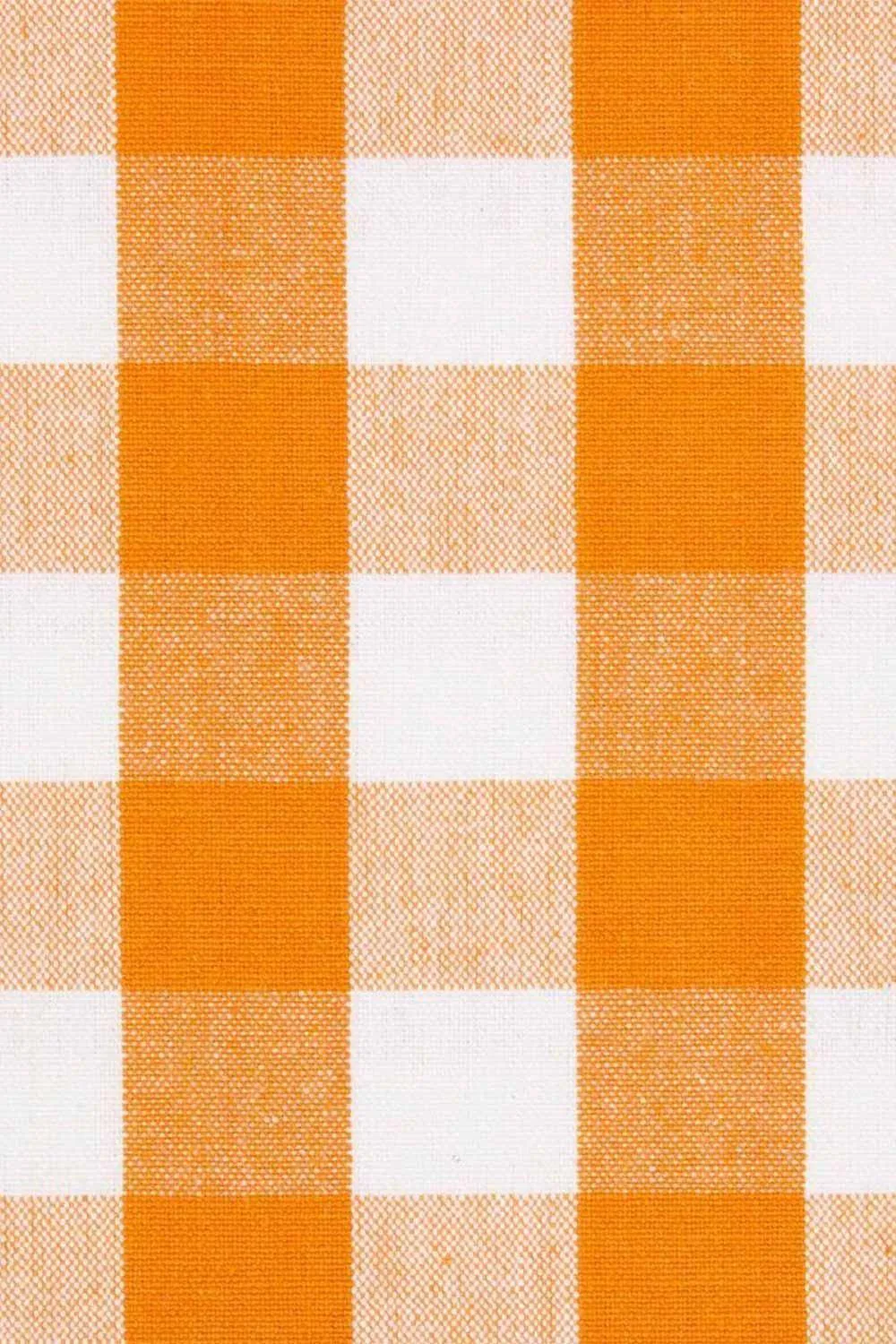 Homescapes Cotton Block Check Gingham Eyelet Curtain Pair in Orange 5