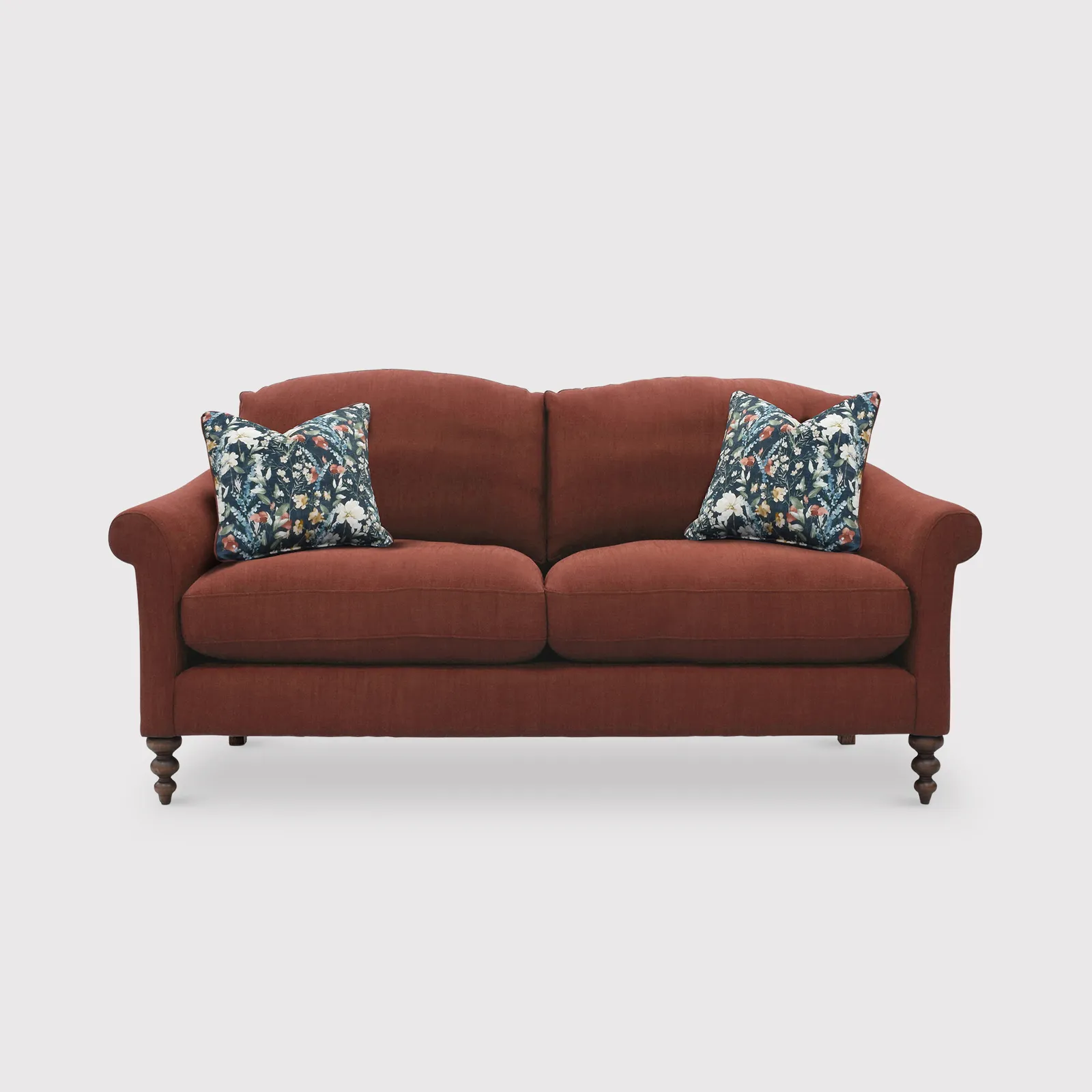 English Heritage Clover 26 Small Sofa With Pre Set Scatters, Red | Barker & Stonehouse 1