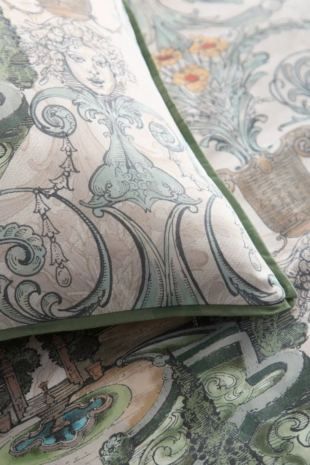 Laurence Llewelyn-Bowen 'Tuscan Garden' 100% Cotton Sateen Duvet Cover Set in Green 3