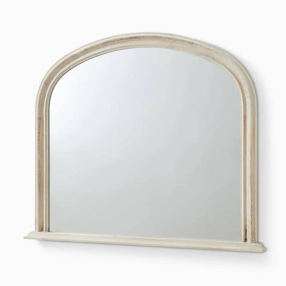 FurnitureboxUK Cecily Whitewash Wood Large 110x90 Overmantle Arch Mirror in White 4