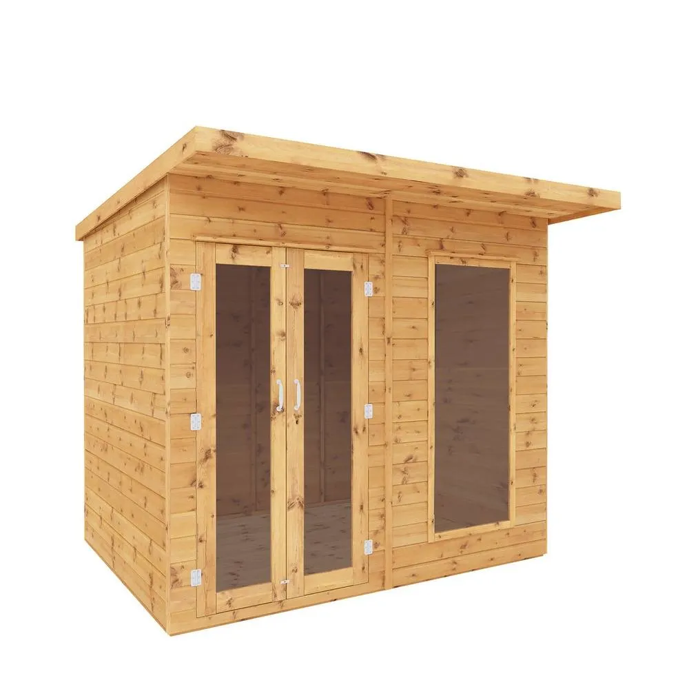 Mercia 8 x 6 Feet Maine Pent Summerhouse - L233.1 x W246.8 x H217 cm - Brown in Light Brown