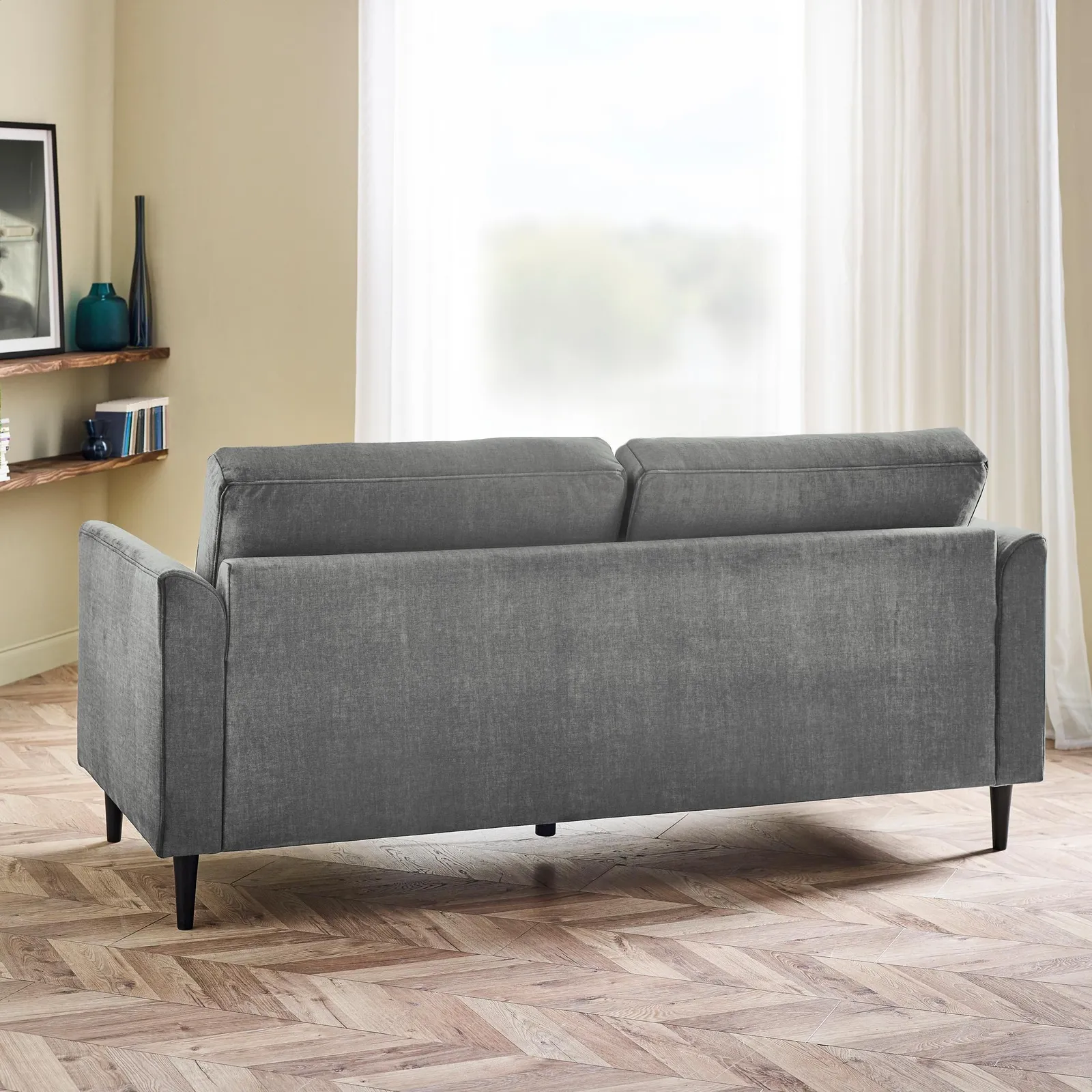 FurnitureboxUK Logan Fabric 3 Seater Sofa in Grey 3