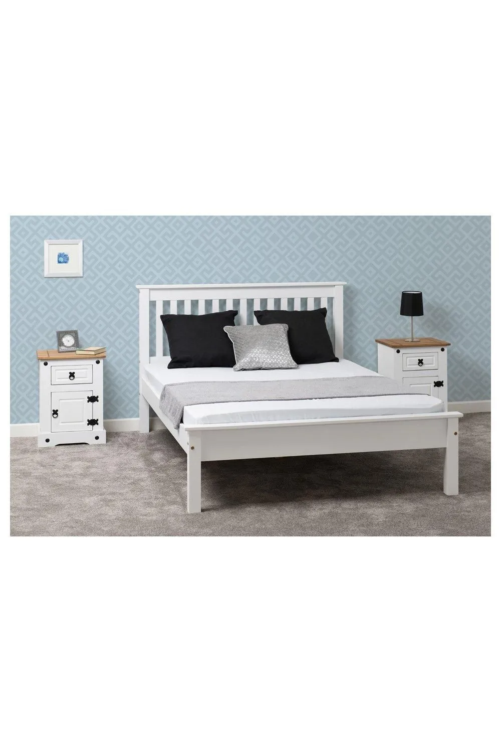 Seconique Monaco 5' King Bed Low Foot End in White