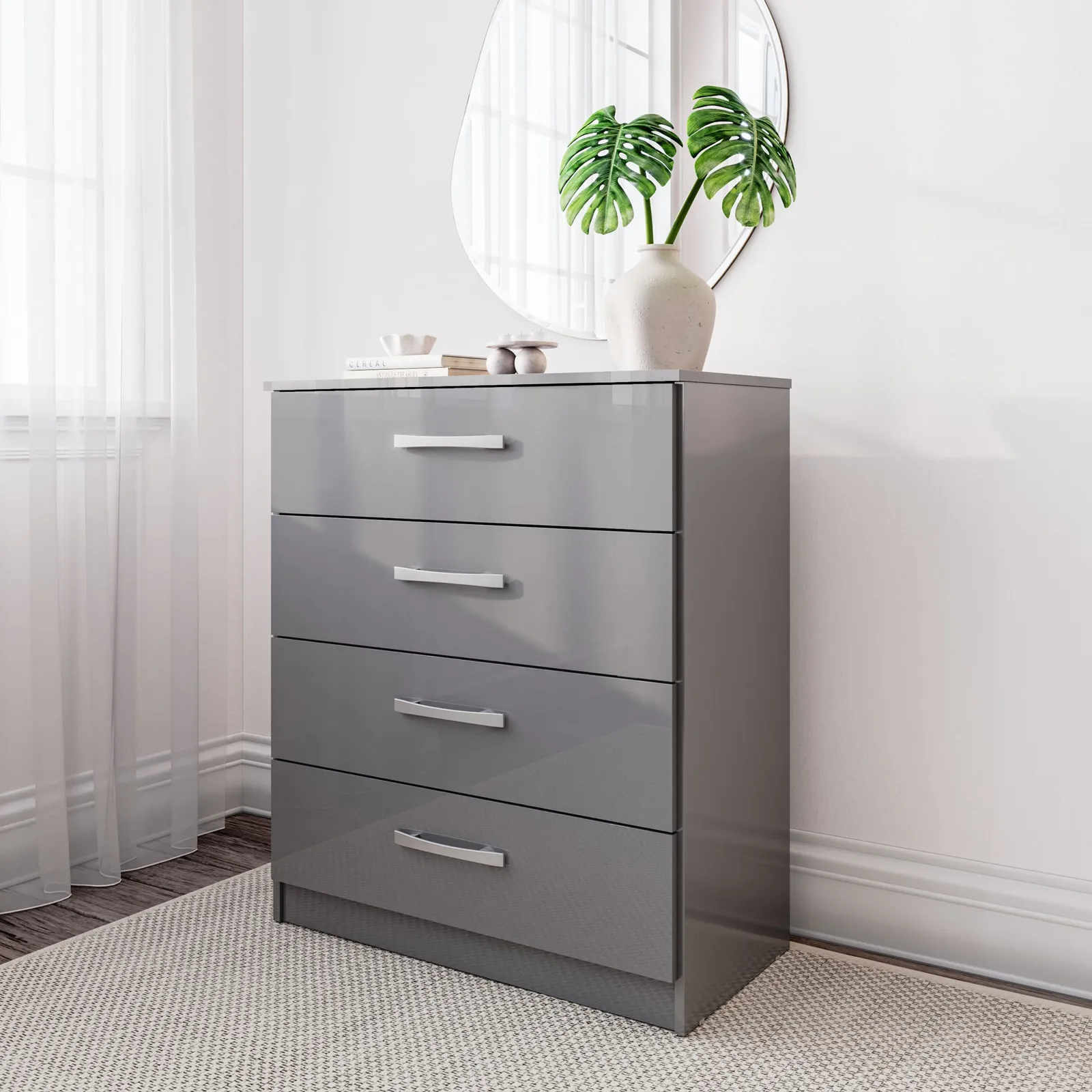 Birlea Lynx 4 Drawer Chest in Grey 2