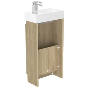 Newland Natural Oak Basin Cloakroom Unit - 400mm 2