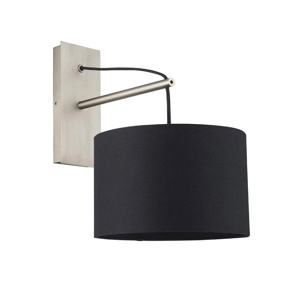 Netlighting 'RAVENNA' Non Dimmable Stylish Contemporary Indoor Fabric Wall Lamp in Silver 5