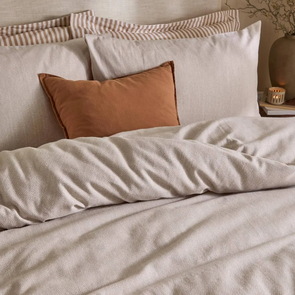 Yard Harris 100% Brushed Cotton Duvet Cover Set in Natural 3
