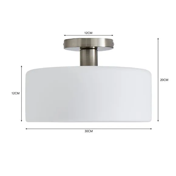 Amelie Opal Glass Flush Ceiling Light 6