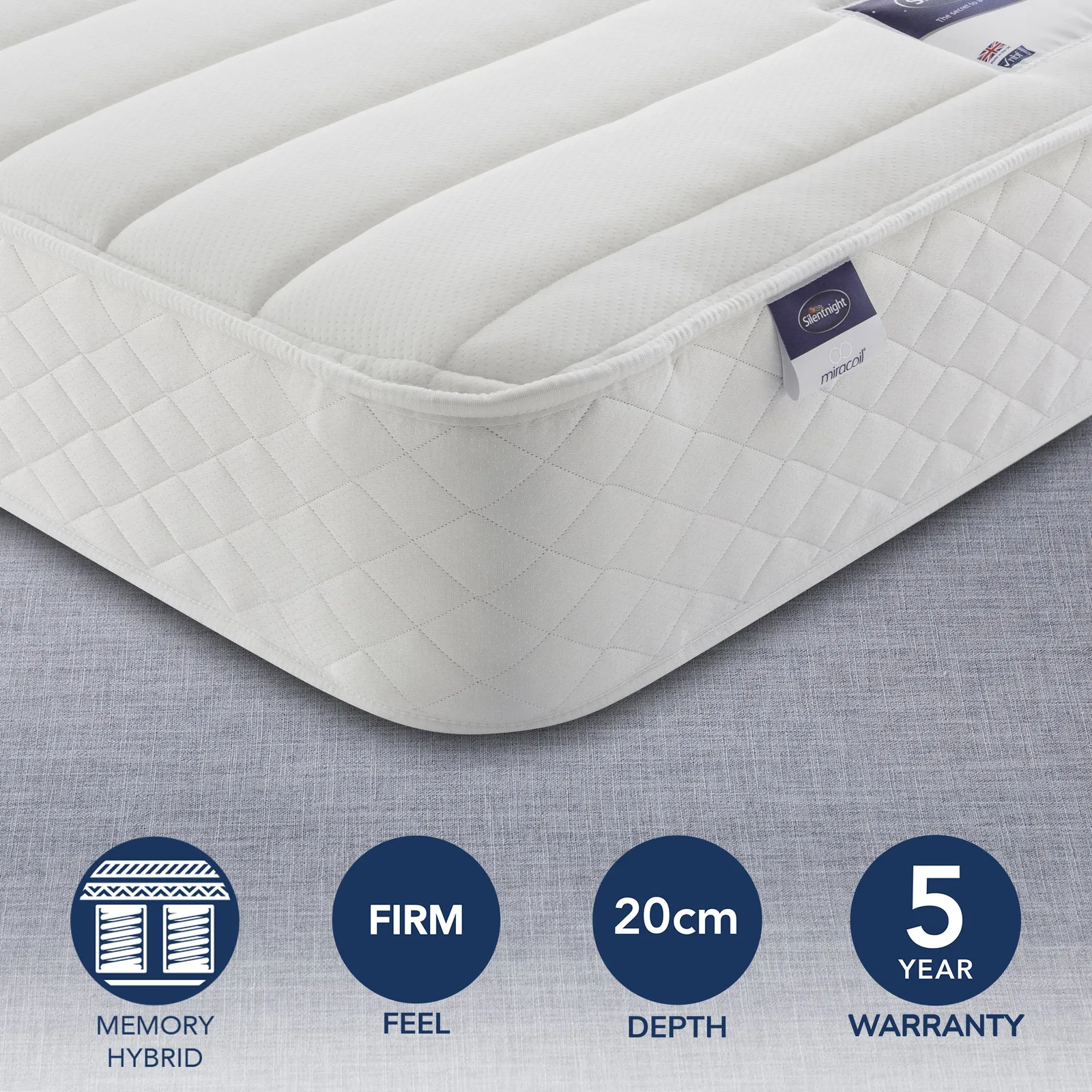 Silentnight Firm Miracoil Memory Mattress White