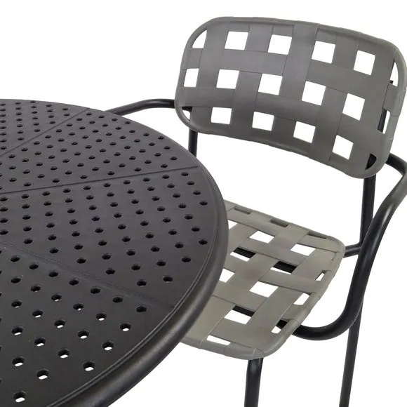 Bergen Round Bistro Table with 2 Karin Armchairs 3
