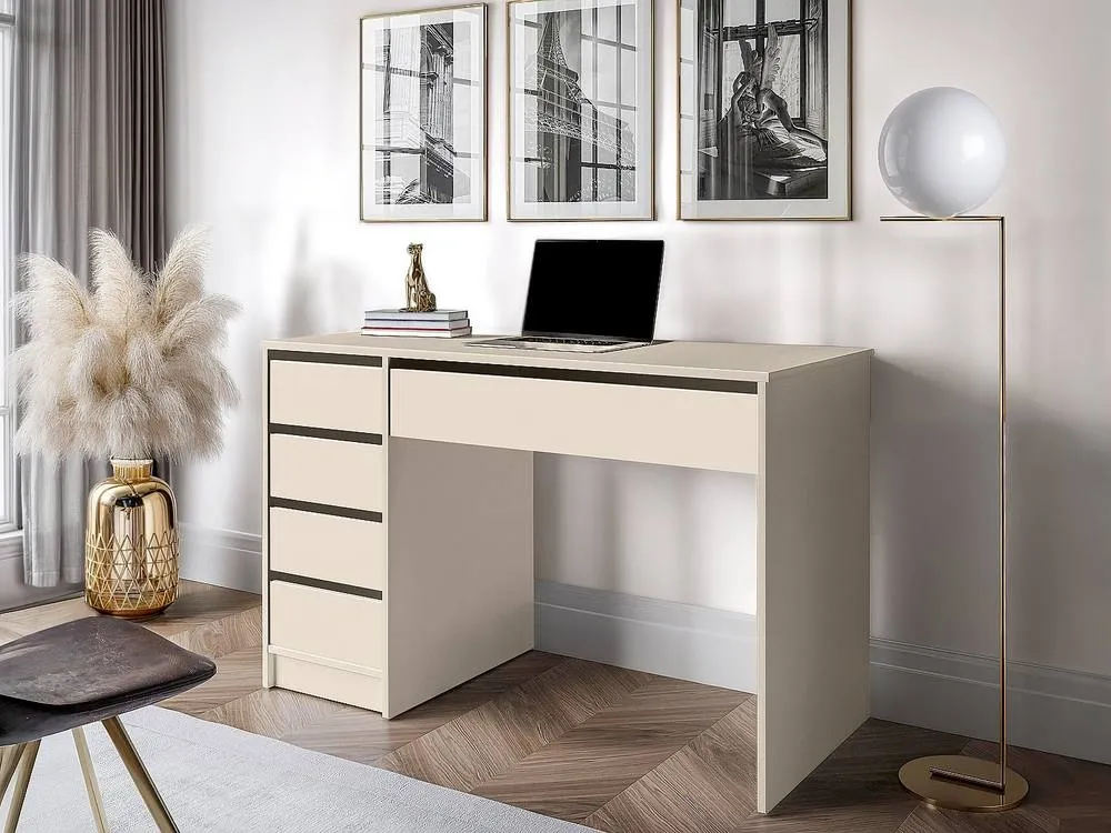 Vente-unique Desk With 5 Drawers - Beige - JENEMI 4
