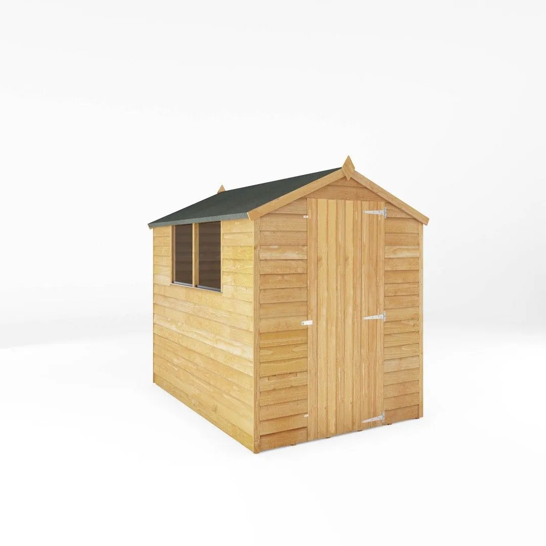Mercia 7 x 5 Feet Overlap Apex Shed - L215 x W160.3 x H191.9 cm - Brown
