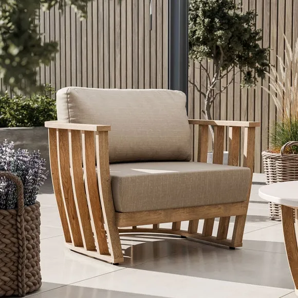 Lucca 5 Seater Wood Lounging Set With Coffee Table 4