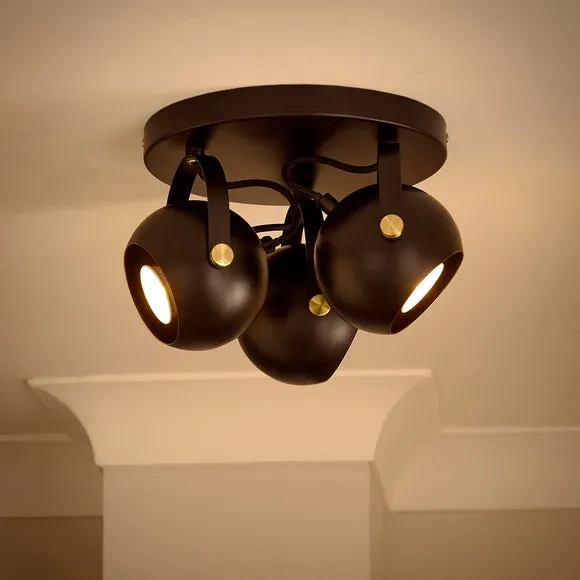 Elements Olympya 3 Light Adjustable Semi Flush Spotlight 2