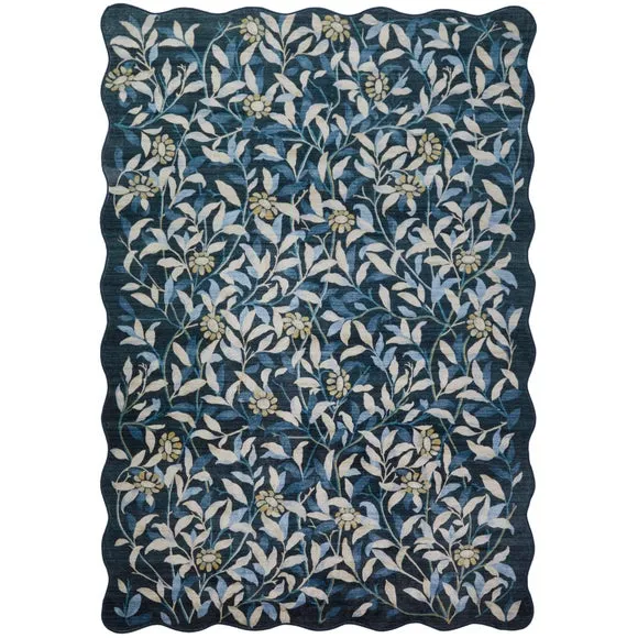 Concept Looms Liberty Floral Scalloped Washable Rug 5
