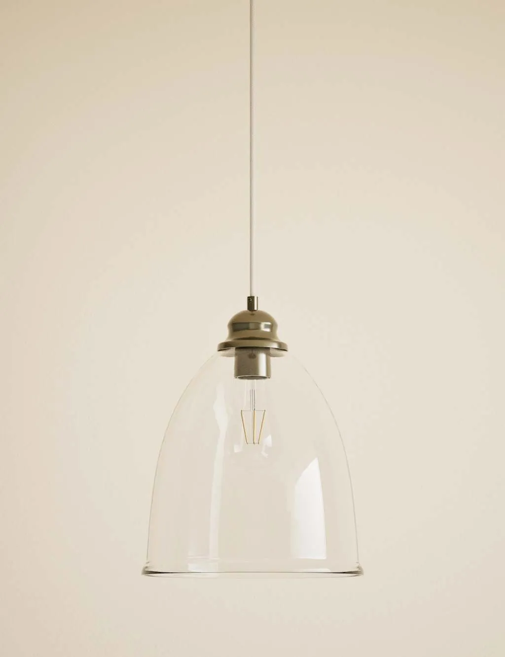 M&S Clear Glass Bell Shape Pendant Light Clear