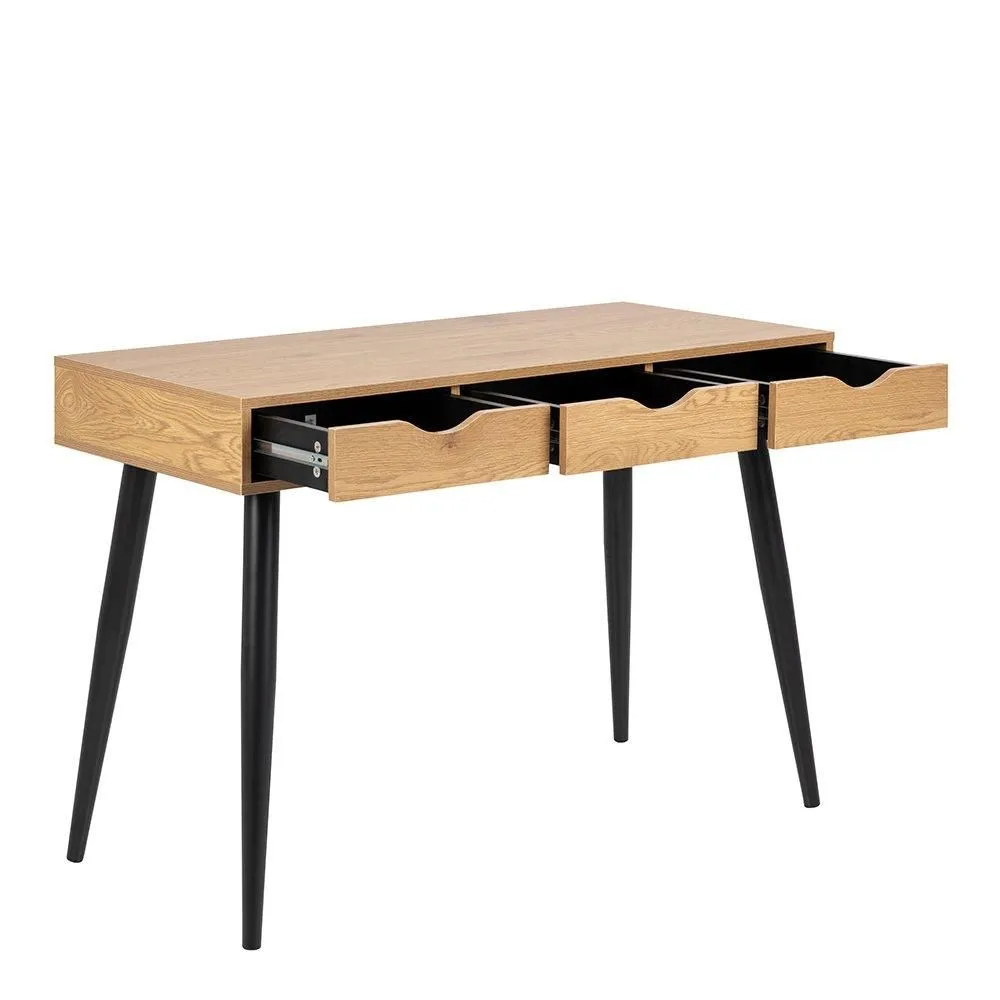 Furniture To Go Neptun 3 Drawer Office Desk in Oak in Light Oak 5