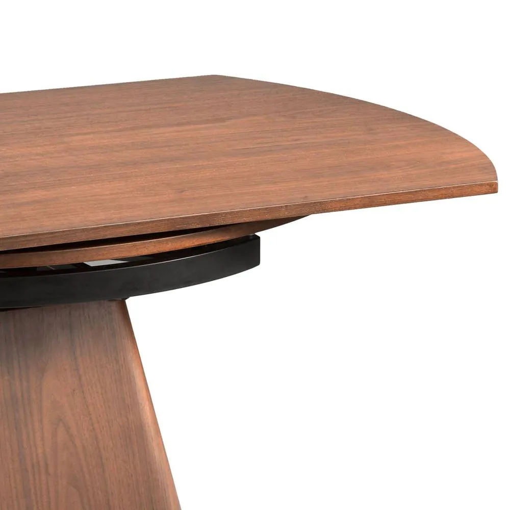 Angel Cerda Model Round Walnut Veneer Extending Dining Table 5