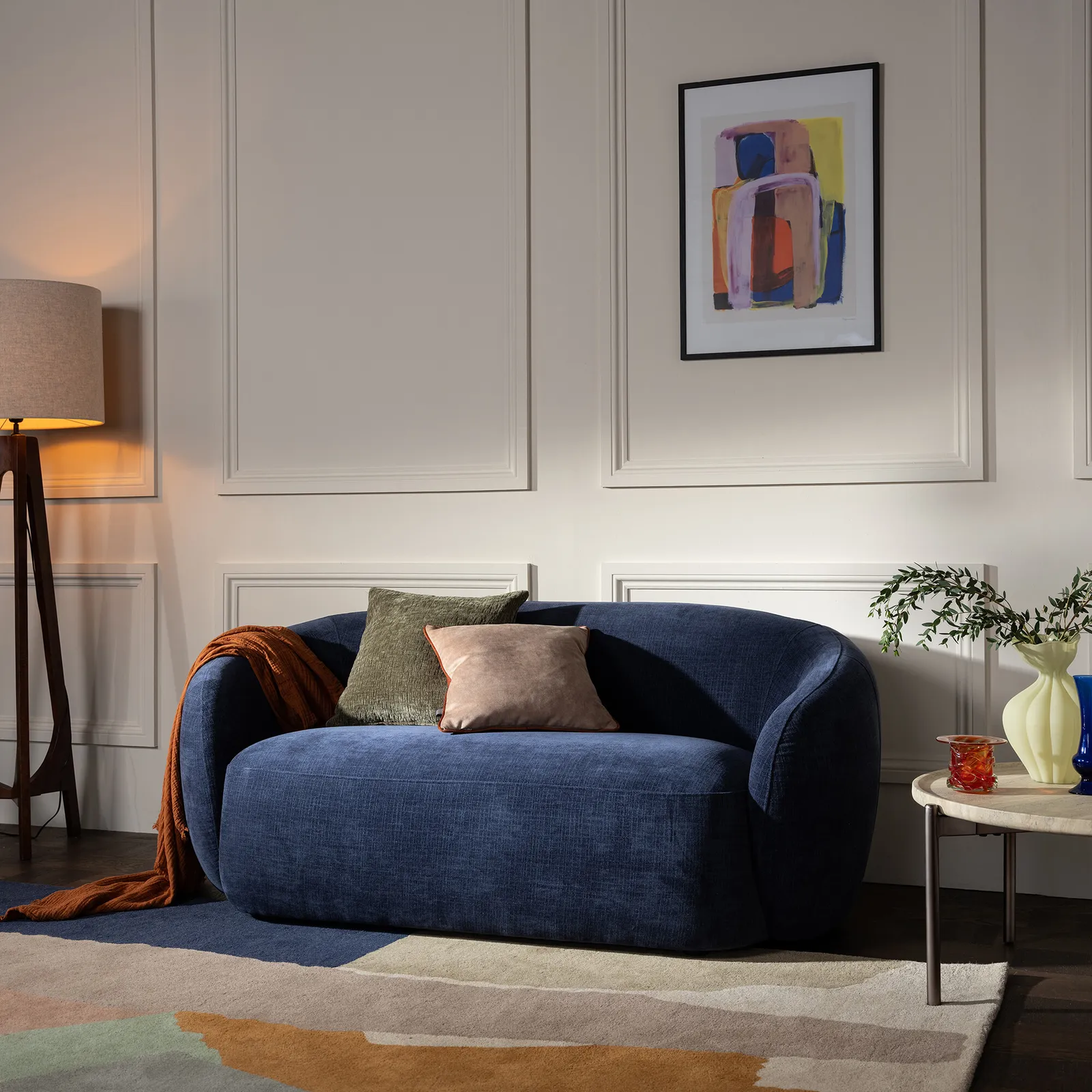 Arles Loveseat Sofa, Blue Fabric | Barker & Stonehouse 2