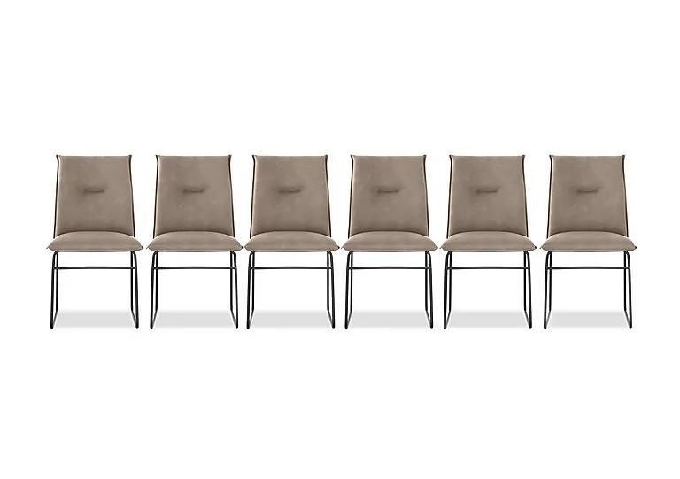 Maya Set of 6 Black Metal Leg Dining Chairs - Desert