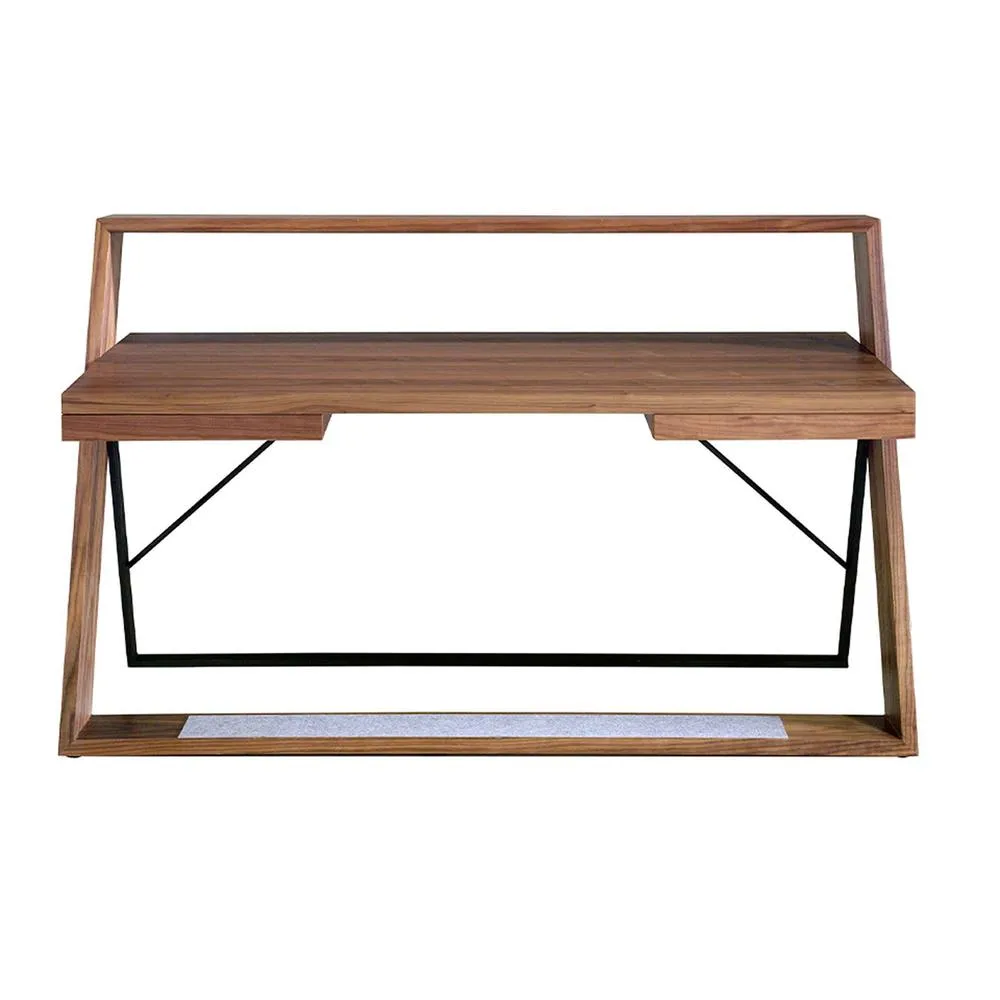 Angel Cerda Model Walnut & Black Steel Desk 2 Soft-Close in Brown 2