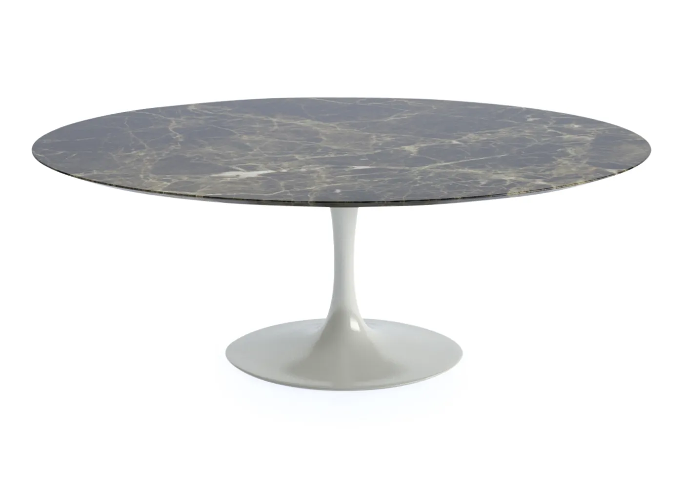 Knoll Saarinen Large Oval Dining Table Emperador Coated Marble
