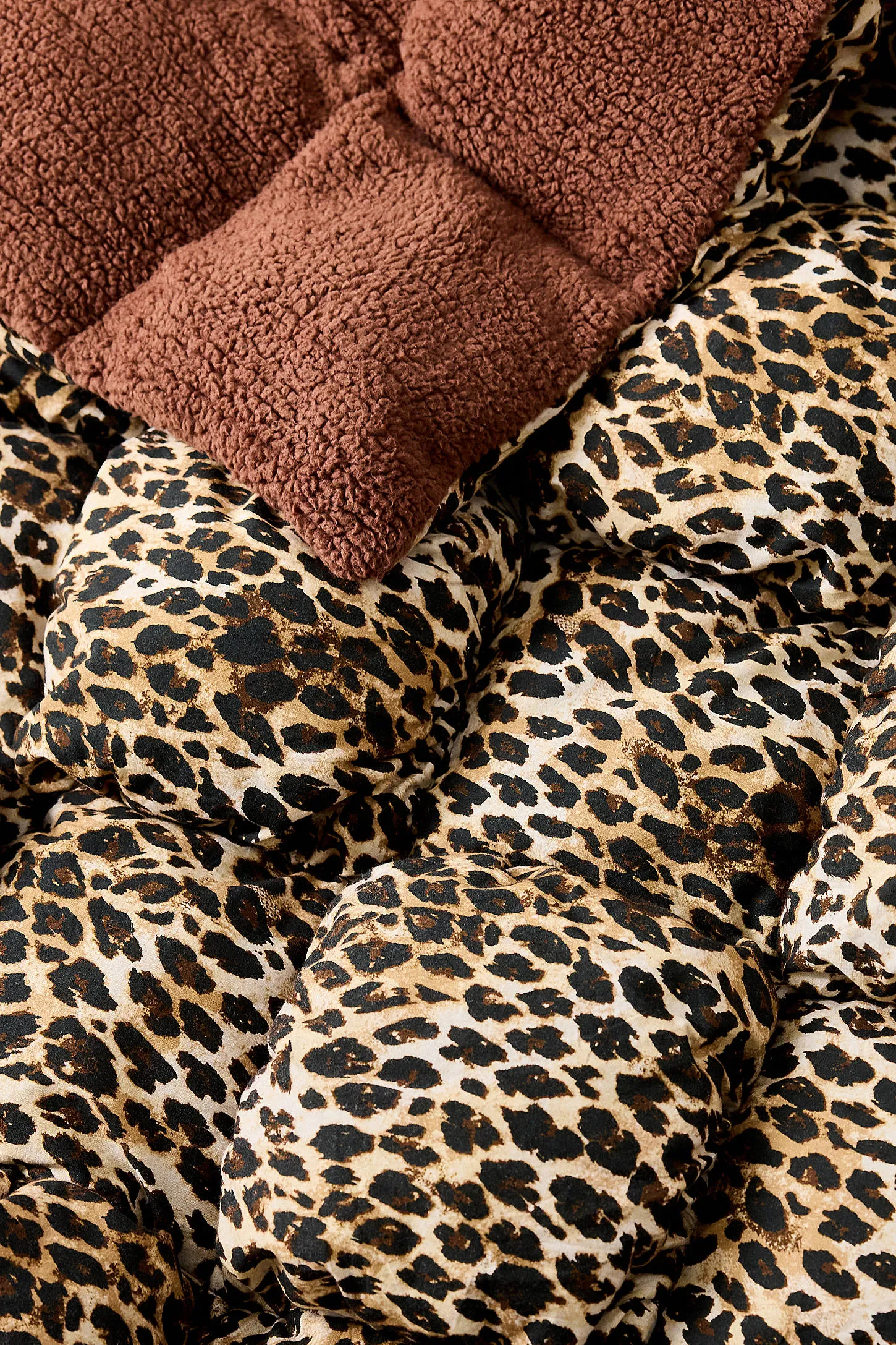Leopard Sherpa Puff Throw 3