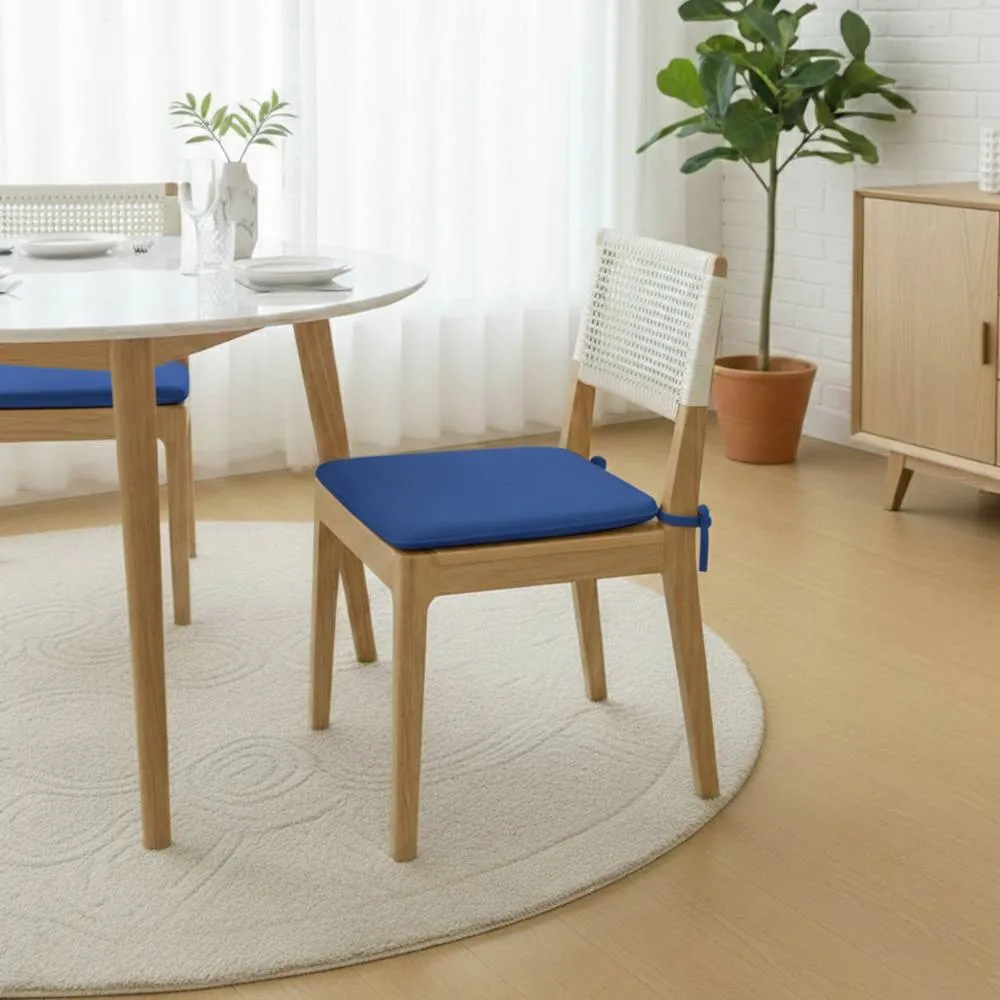 Snug City Foam Seat Pad with Ties Chair Cushion for Dining, Kitchen Seating in Navy