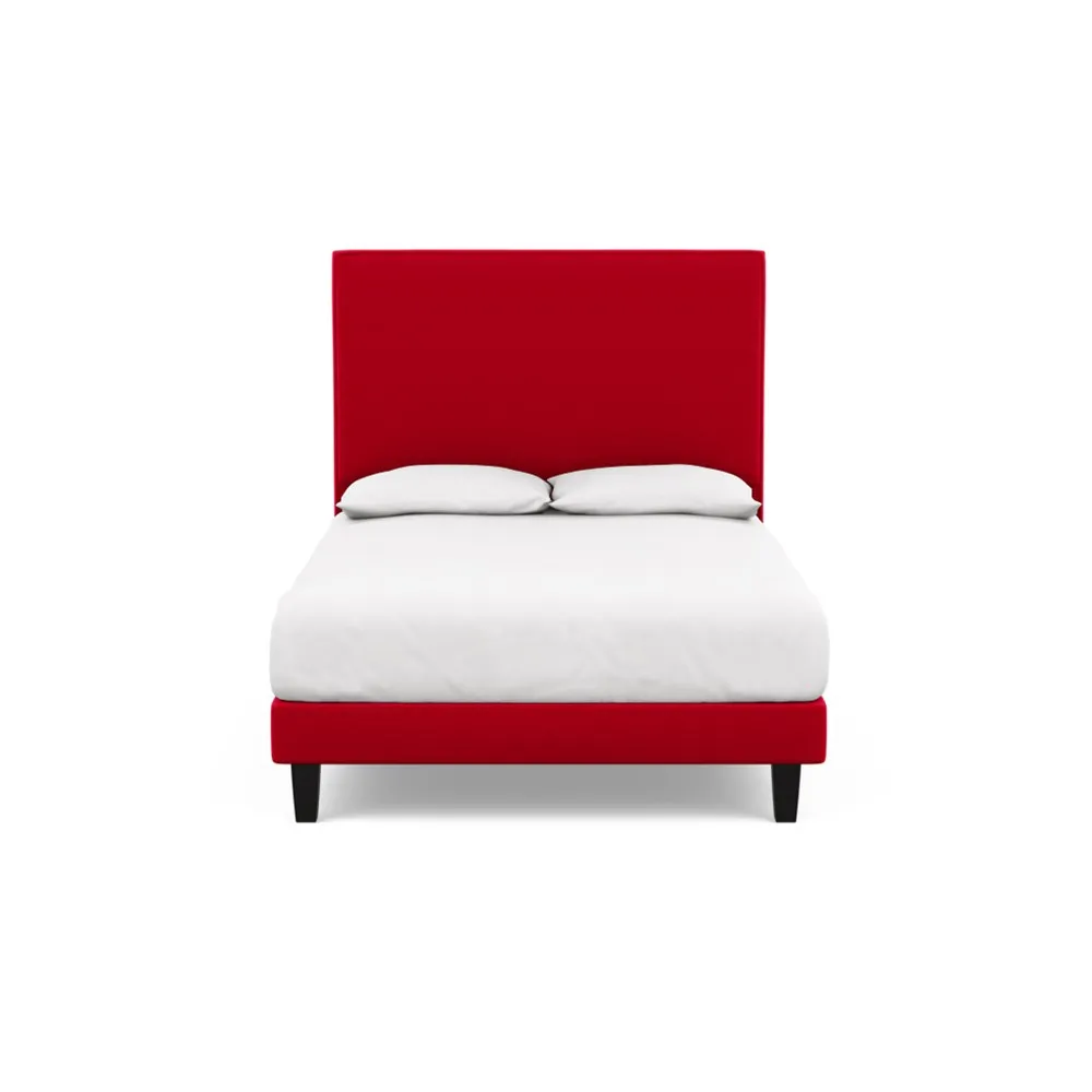 Heal's Shallow Divan Double Melton Wool Red Oxide Dark Solid Wood Feet 1