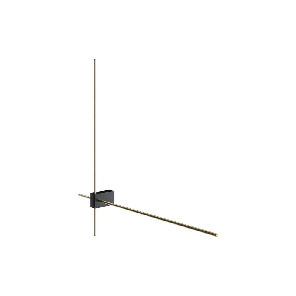 Netlighting Maytoni Pars Twin Integrated LED Wall Lamp Black Gold 3000K 2