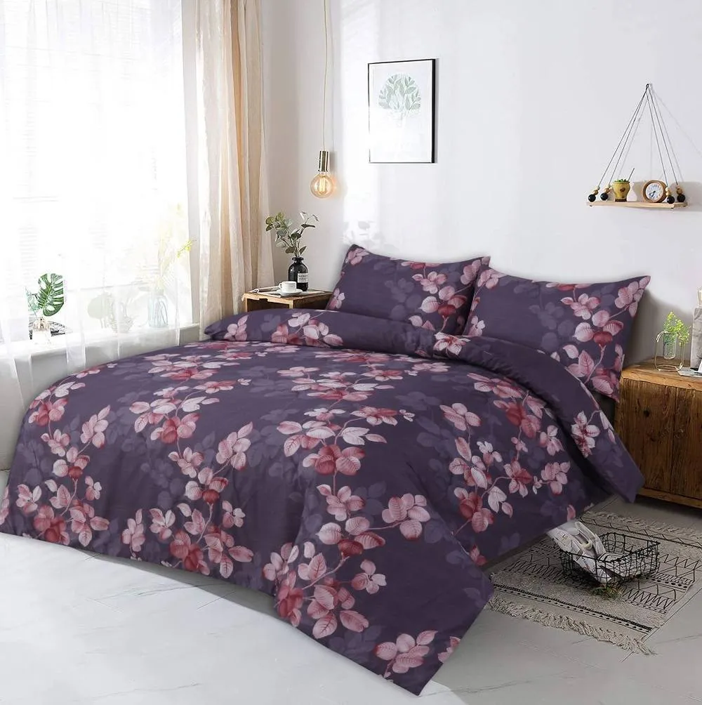 Homes-Linen 4 Piece Sobi Bedding Set Microfiber Duvet Cover Fitted Sheet Set