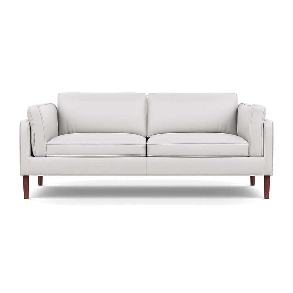 Heal's Sonno 3 Seater Leather Grain White 000 Walnut Feet 1