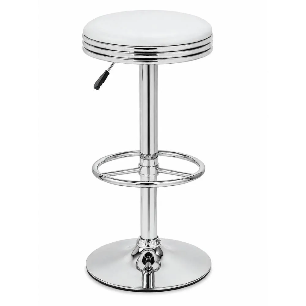 netfurniture Tipon Retro Chrome Kitchen Bar Stool Black Padded Seat Adjustable 2