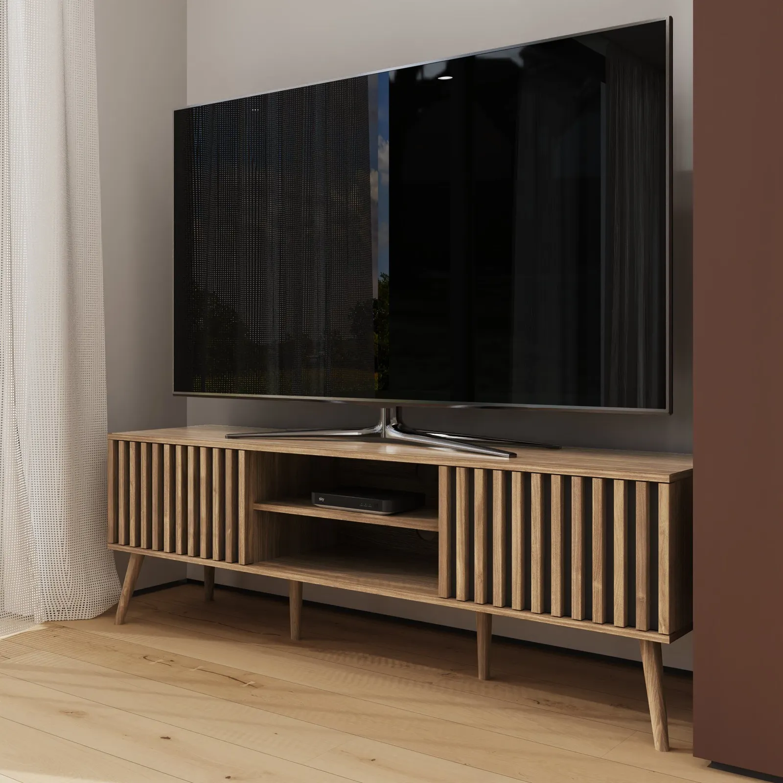 GFW Rowan TV Unit in Light Oak 3
