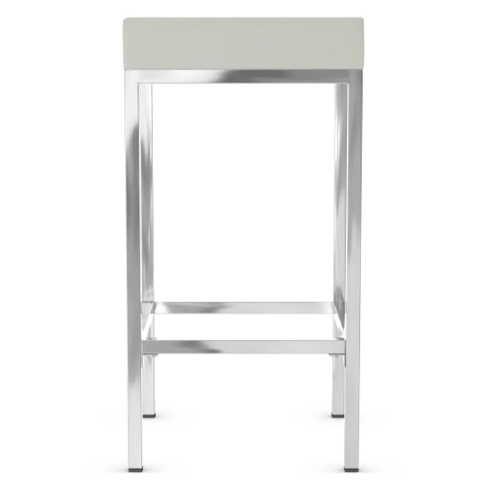 netfurniture Ernest Kitchen Bar Stool White Padded Seat Chrome Frame 5