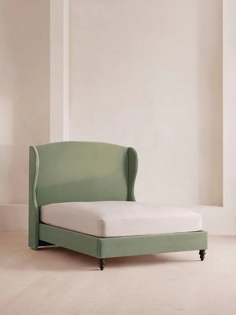 Rivas Bed, Emperor, Velvet, Seafoam