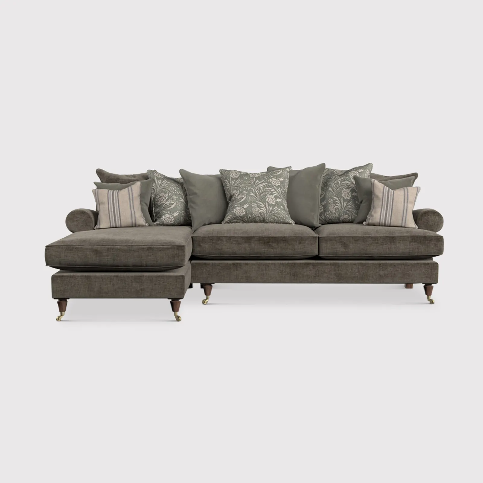 English Heritage Finch Large Lhf Chaise Pillow Back, Grey Fabric | Barker & Stonehouse 1