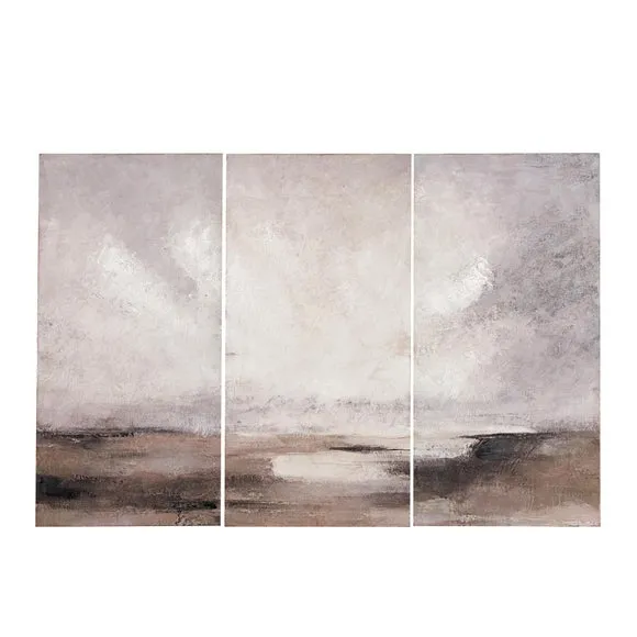 Set of 3 Grey Abstract Black Framed Canvases 4