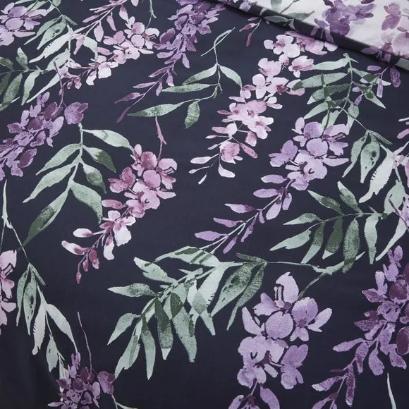 Catherine Lansfield Wisteria Reversible White Duvet Cover & Pillowcase Set 5