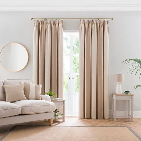 Boucle Stripe Pencil Pleat Curtains 2