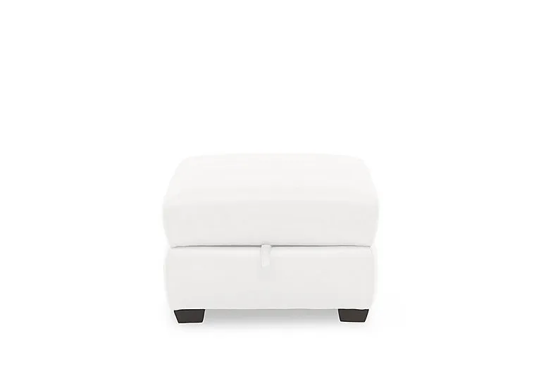 Flex Leather Storage Footstool - BV Star White